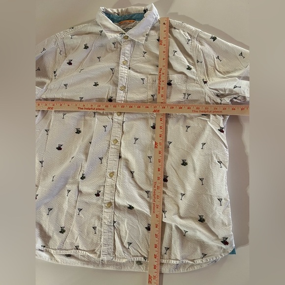 Tommy Bahama white seersucker SS martini glasses flowers vacation shirt XXL - Picture 9 of 13